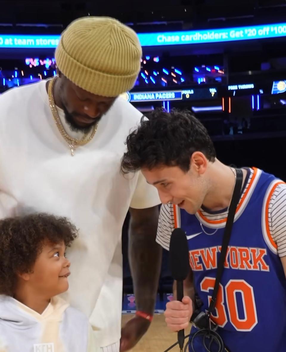 Kyden and Julius Randle with Julian Shapiro-Barnum