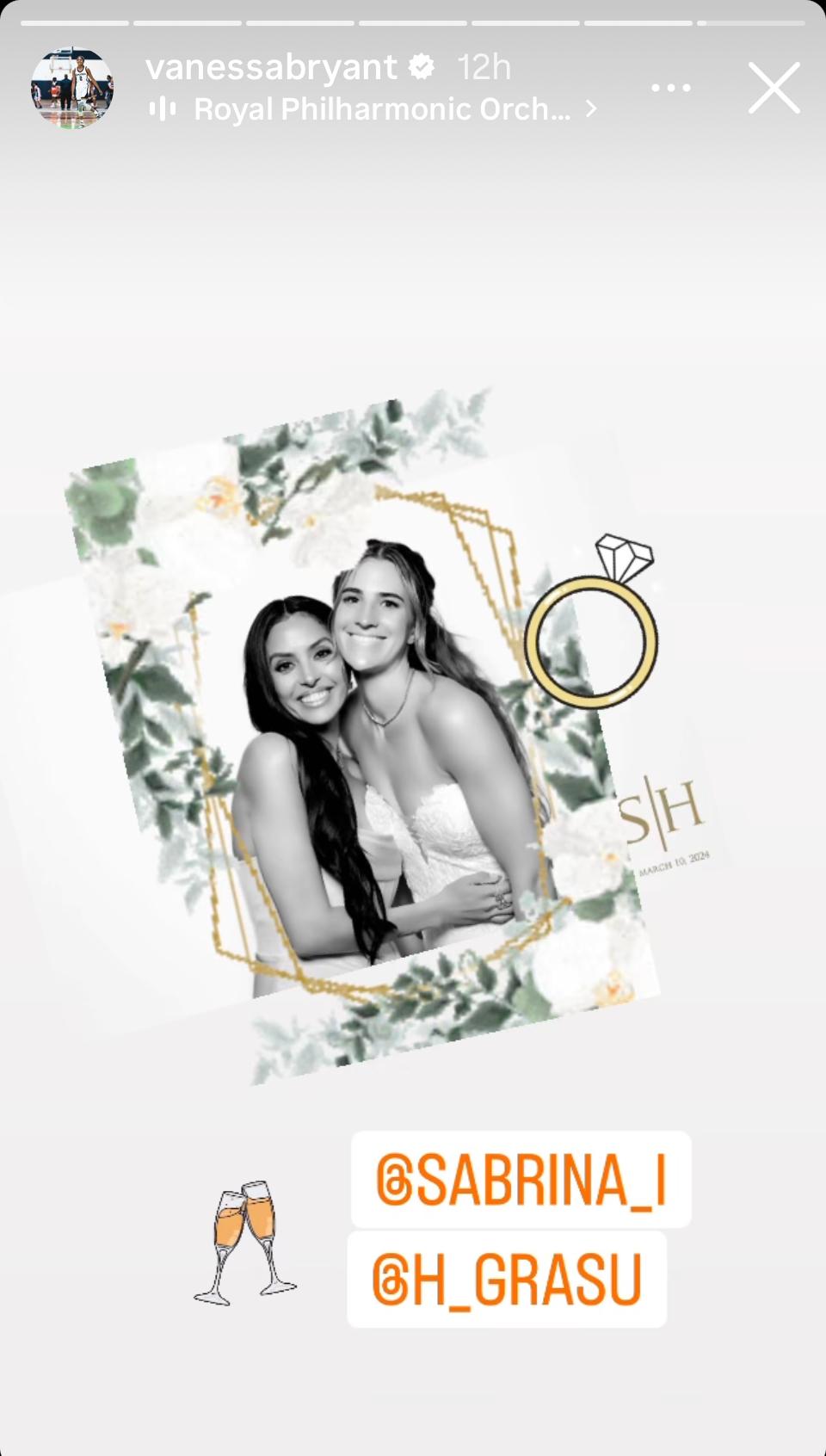 Sabrina Ionescu and Vanessa Bryant