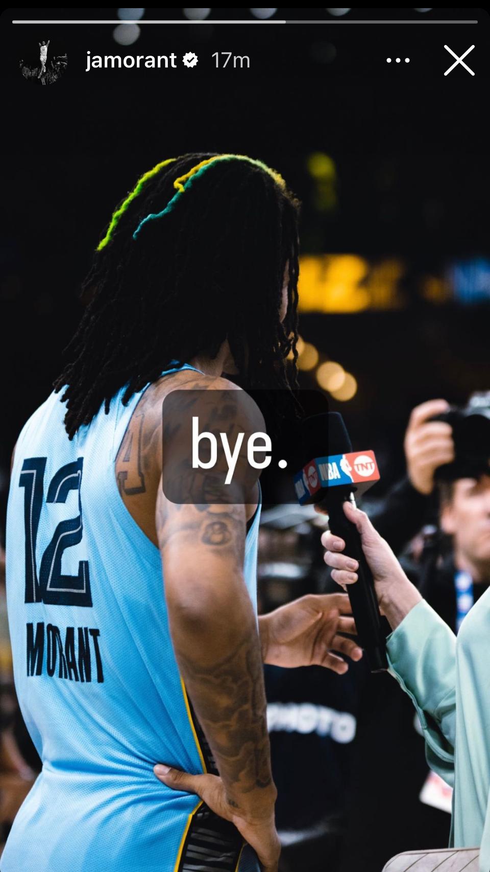 Ja Morant Instagram Story