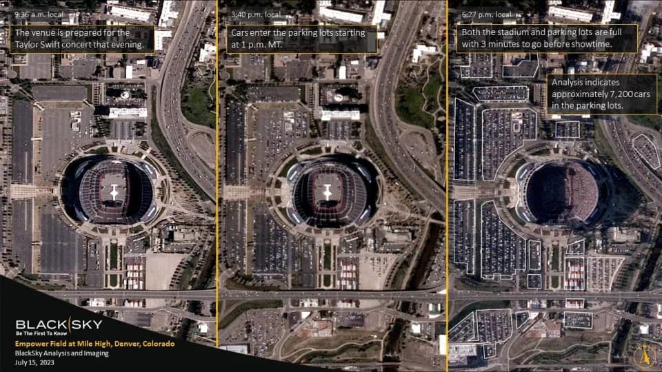 Eras Tour seen from space by Black Sky