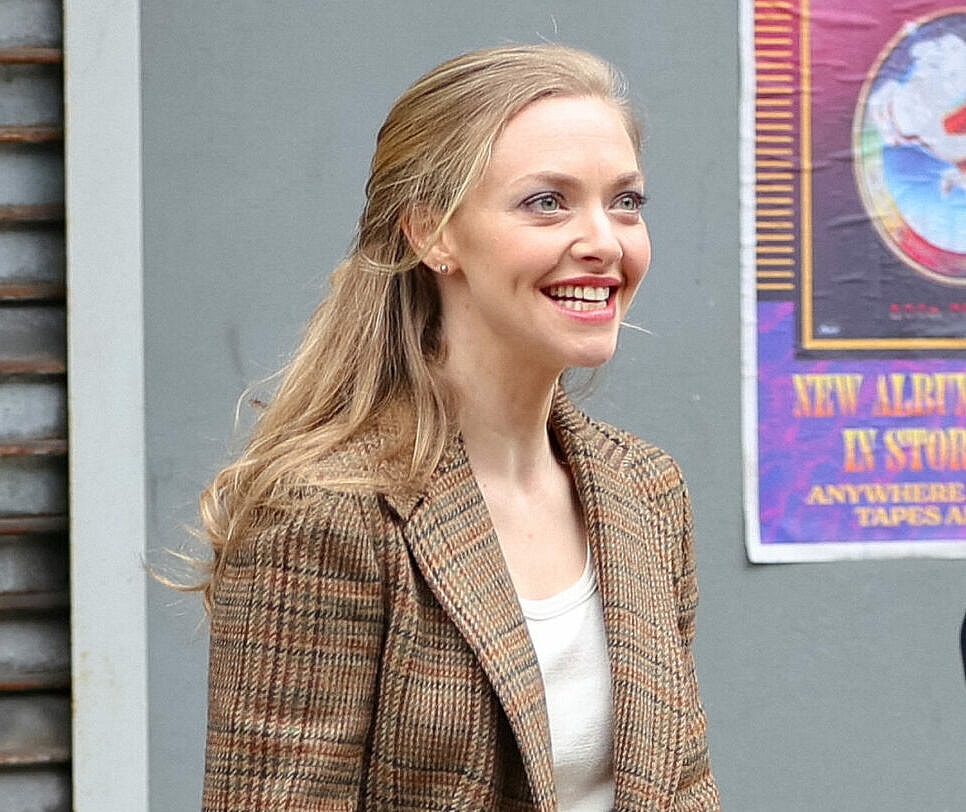 Amanda Seyfreid on the film set of 'The Crowded Room'