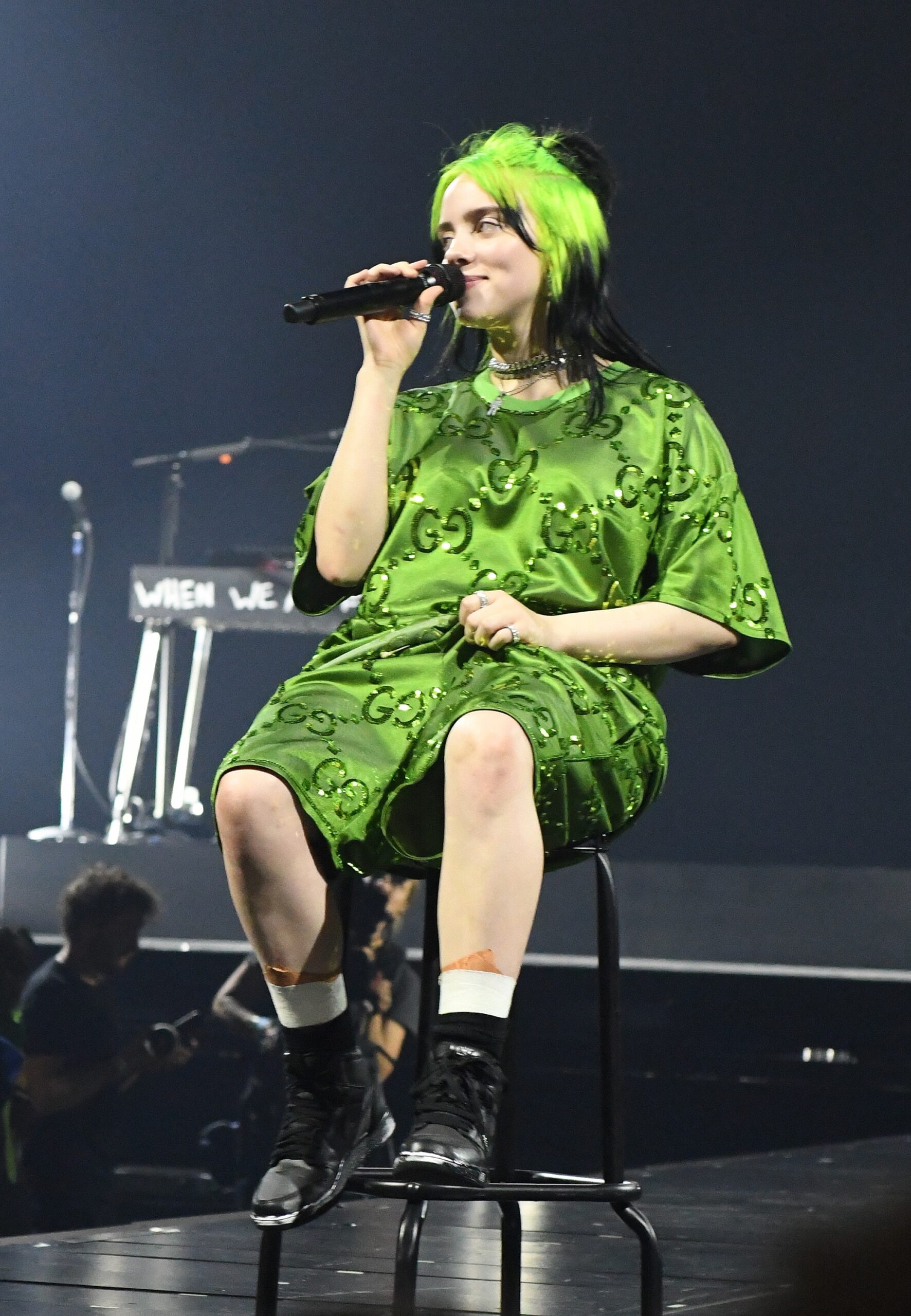 Billie Eilish on stage.