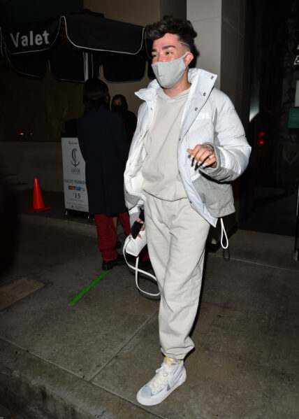 James Charles wearing a face mask