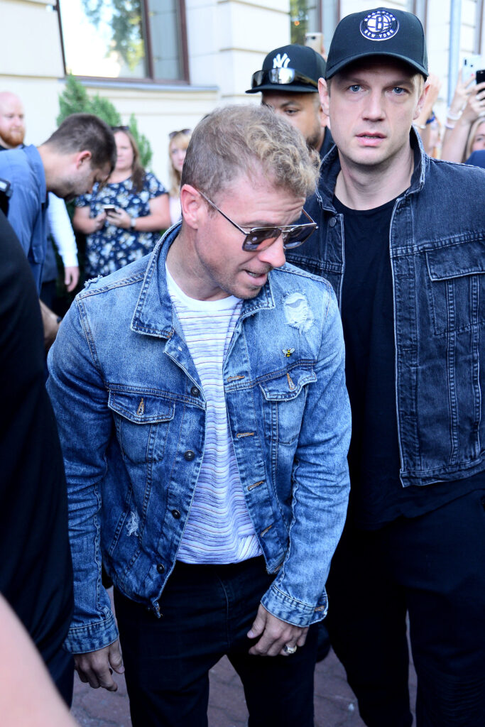 The Backstreet Boys band leaves the hotel