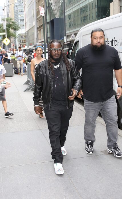 Faheem Rasheed Najm aka T-Pain is seen arriving at the Today Show