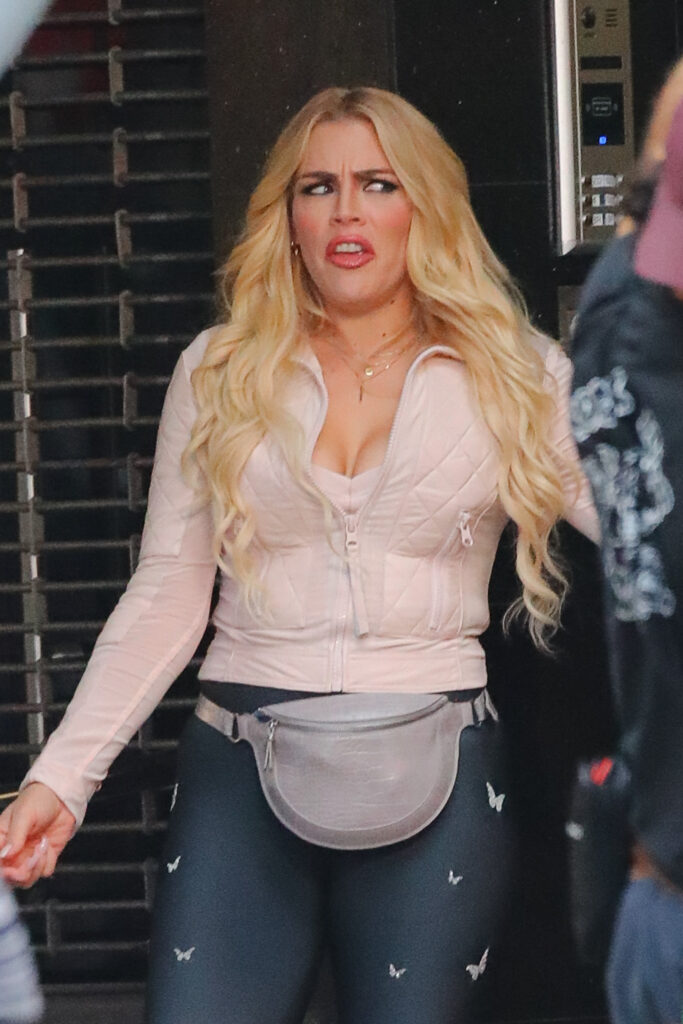 Busy Philipps Sara Bareilles and Paula Pell seen on set of quot Girls5Eva quot in Midtown New York City