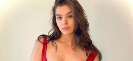 Hailee Steinfeld rocks a red dress.
