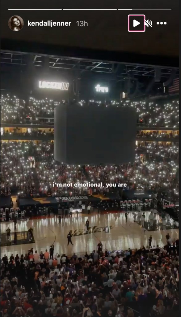 Kendall Jenner at a basketbaall game