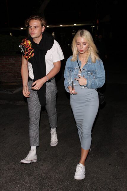 Lottie Moss and Daniel Mickelson are spotted leaving the Delilah restaurant after partying