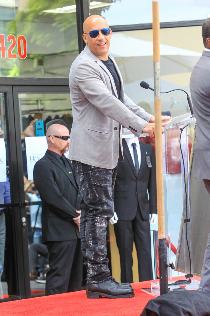 Vin Diesel outside F Gary Gary Hollywood Walk of Fame Star Ceremony