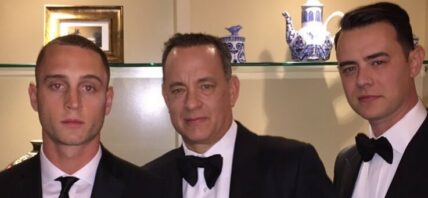Chet, Tom & Colin Hanks in tuxedos