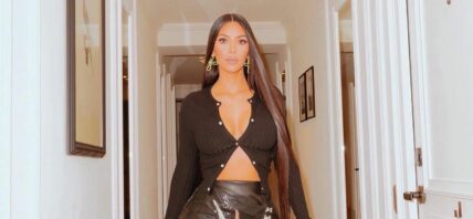 Kim Kardashian in a black sweater