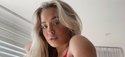 Tammy Hembrow rocks red lingerie.