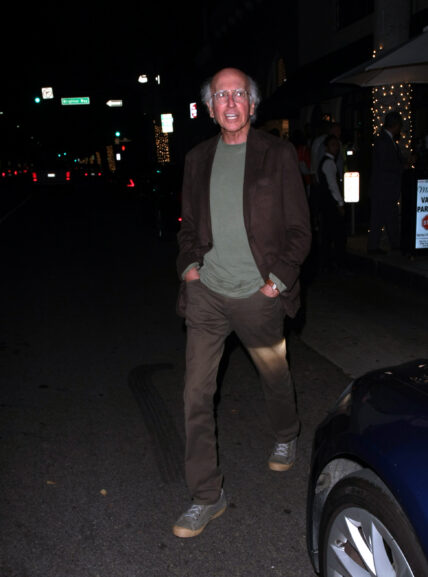 Larry David and his girlfriend dines at Madeo in Beverly Hills