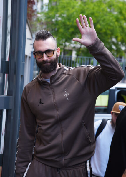 Adam Levine arrives for an Interview at the Radio Station NRJ