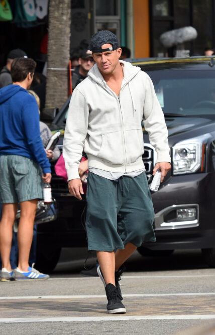 Actors Channing Tatum and Joe Manganiello film a driving scene for the movie Magic Mike XXL in Myrtle Beach