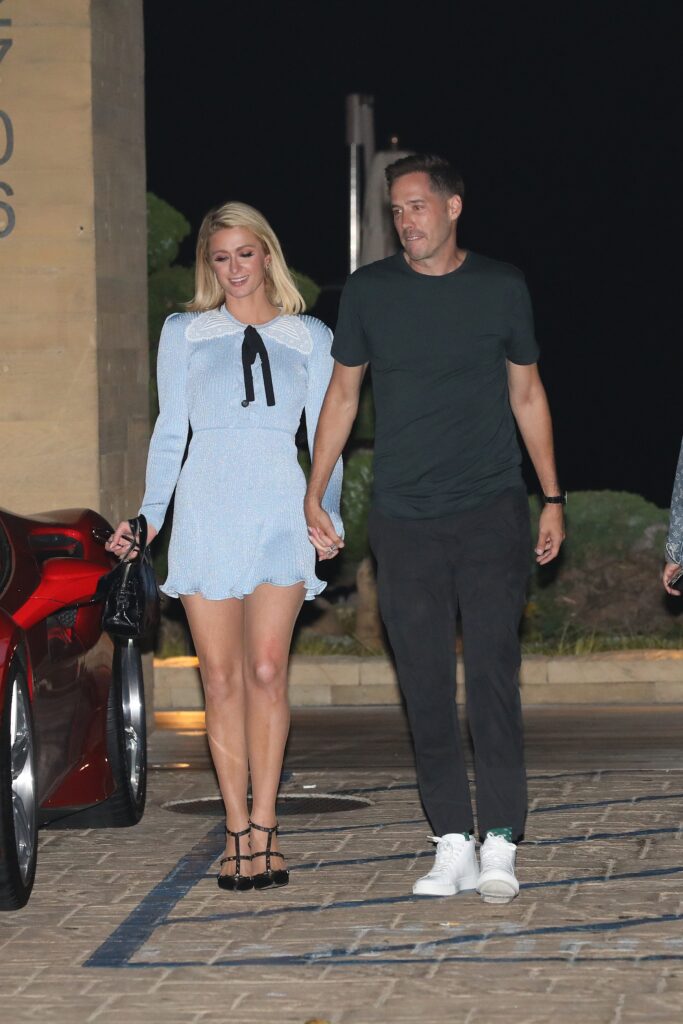 Paris Hilton and Carter Reum are all smiles as they grab dinner at Nobu Malibu