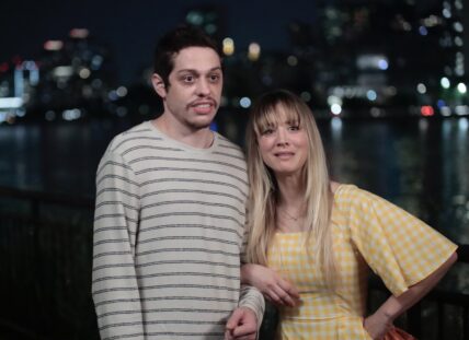 Pete Davidson and Kaley Cuoco filming Meet Cute
