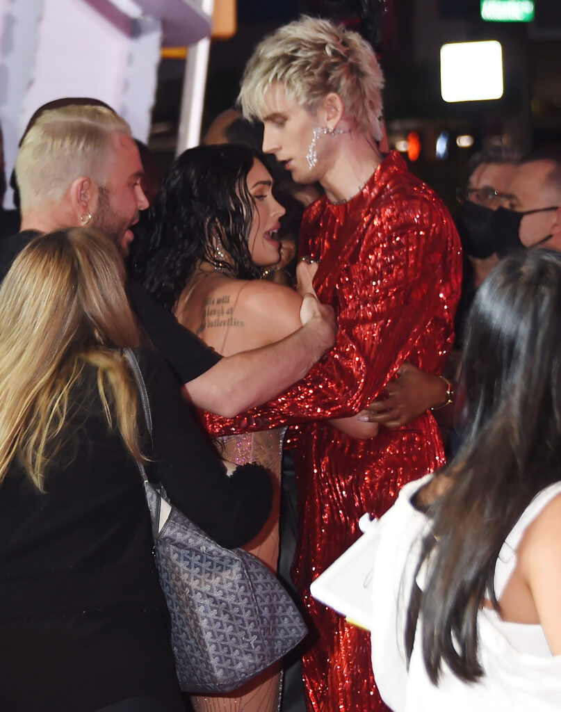 Megan Fox and Machine Gun Kelly at the 2021 MTV VMAs at the Barclays Center Brooklyn in New York City