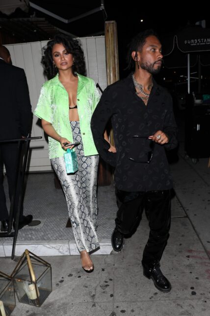 Singer Miguel and Nazanin Mandi are spotted leaving the Nice Guy restaurant after attending the 2019 ESPY Awards