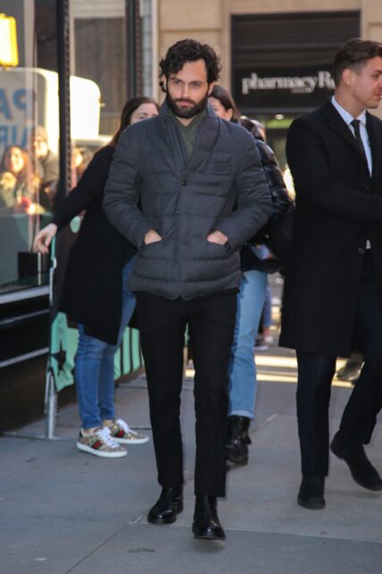 Actor Penn Badgley seen leaving the Build studios in NYC