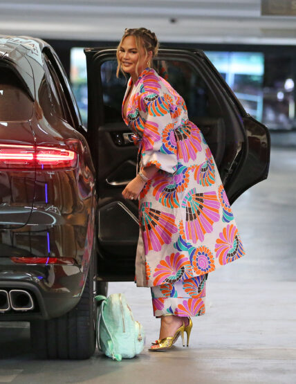 Chrissy Teigen and John Legend are seen after a shopping trip with their children