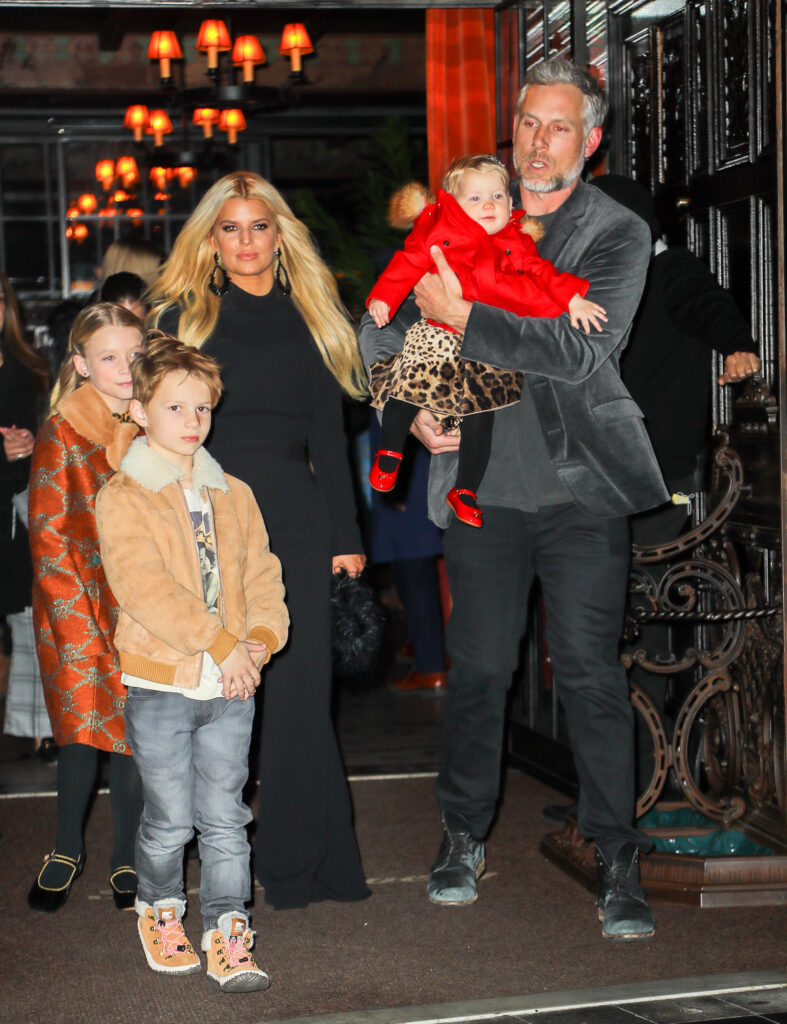 Jessica Simpson and Eric Johnson seen leaving with their kids in NYC on Feb 04 2020