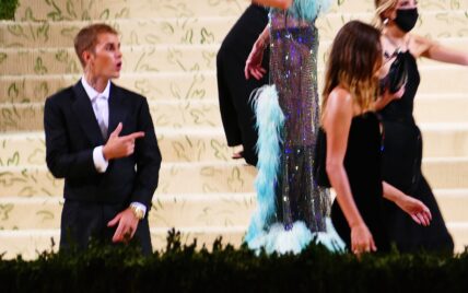 Justin Bieber and wife Hailey have a Mr amp Mrs Smith type moment as they show PDA at the Met Gala in NYC