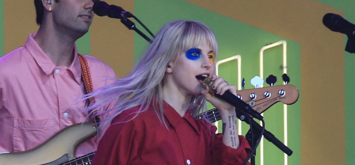Hayley Williams of Paramore performs on 'Jimmy Kimmel Live' in Hollywood, CA. 17 May 2017 Pictured: Paramore, Hayley Williams. Photo credit: PressPhotoDirectLA / MEGA TheMegaAgency.com +1 888 505 6342 (Mega Agency TagID: MEGA36029_001.jpg) [Photo via Mega Agency]