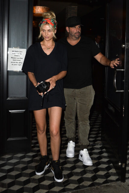Lala Kent & Randall Emmett walking out of restaurant
