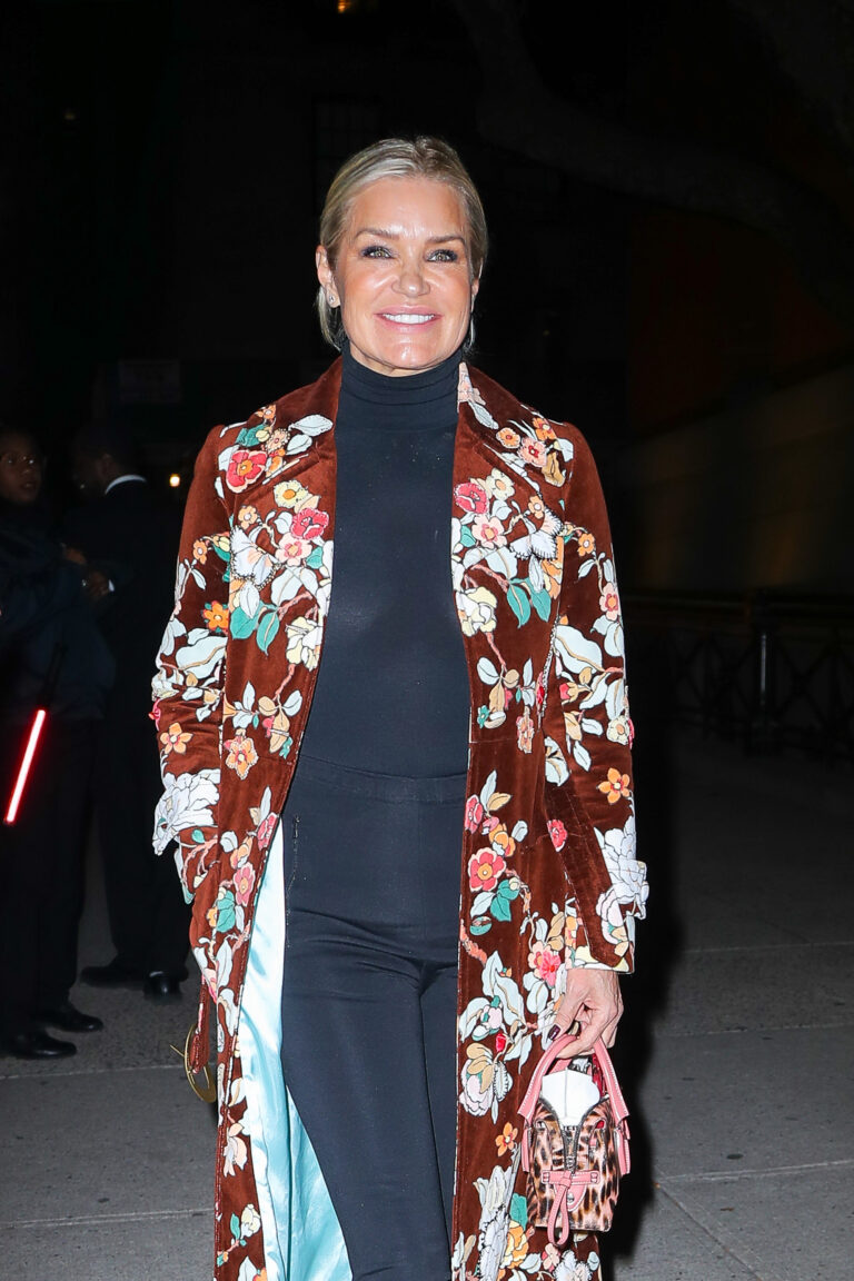 Yolanda Hadid in flora jacket