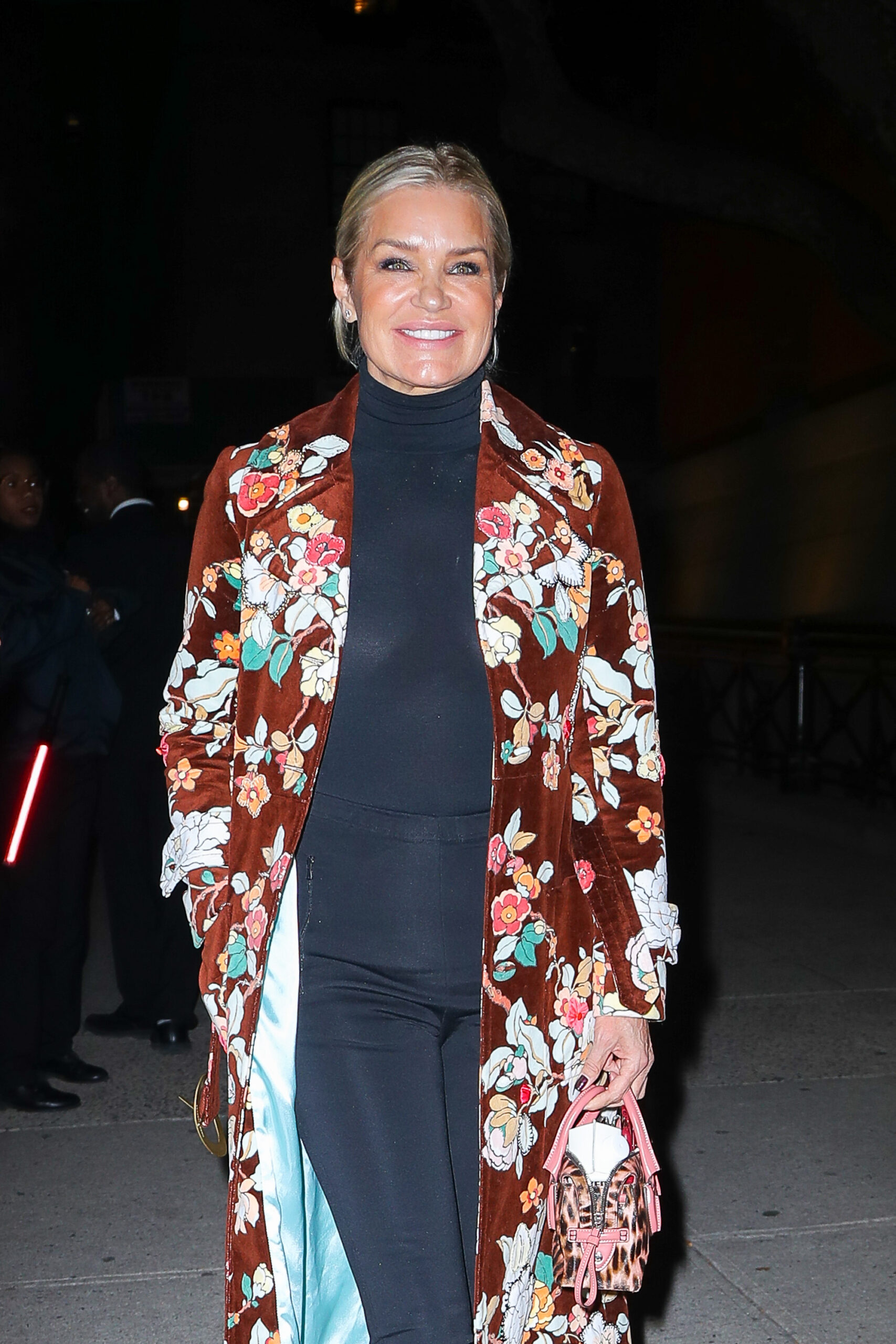 Yolanda Hadid in flora jacket