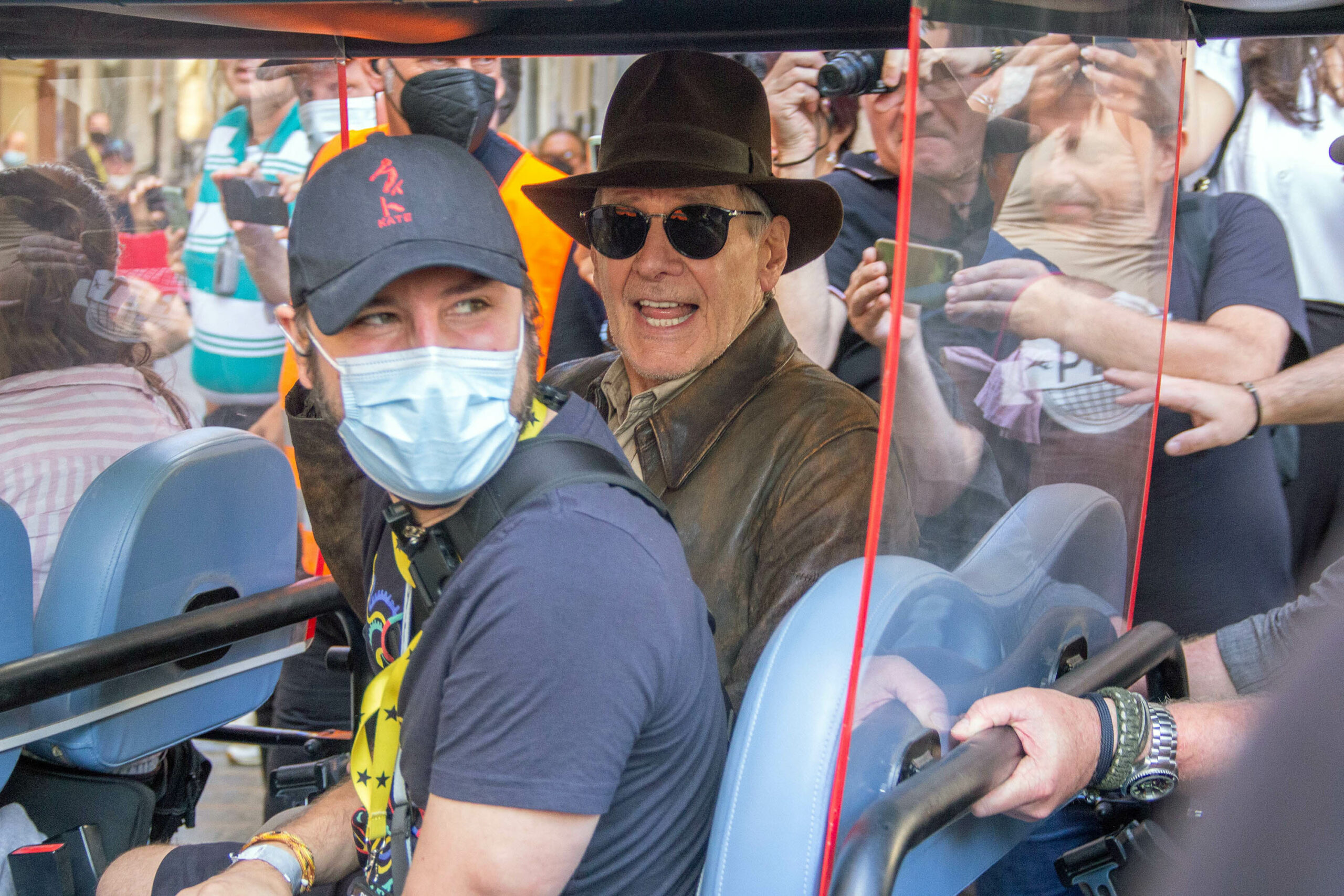 Harrison Ford filming Indiana Jones 5 in Cefalù, Sicily. 09 Oct 2021 Pictured: Harrison Ford. Photo credit: Livio Catalano / MEGA TheMegaAgency.com +1 888 505 6342 (Mega Agency TagID: MEGA795006_012.jpg) [Photo via Mega Agency]