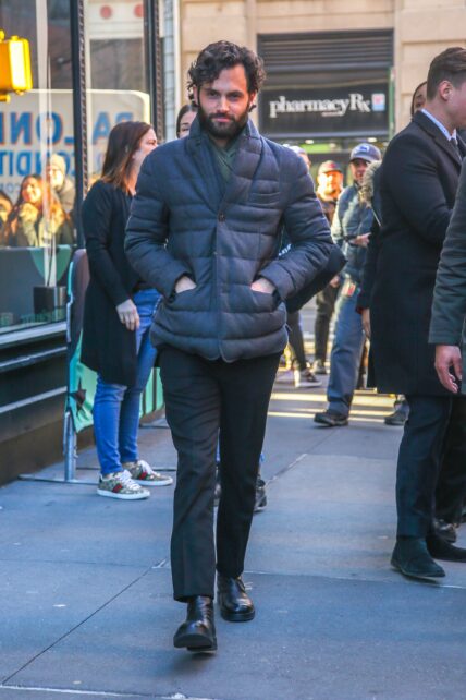 Actor Penn Badgley seen leaving the Build studios in NYC