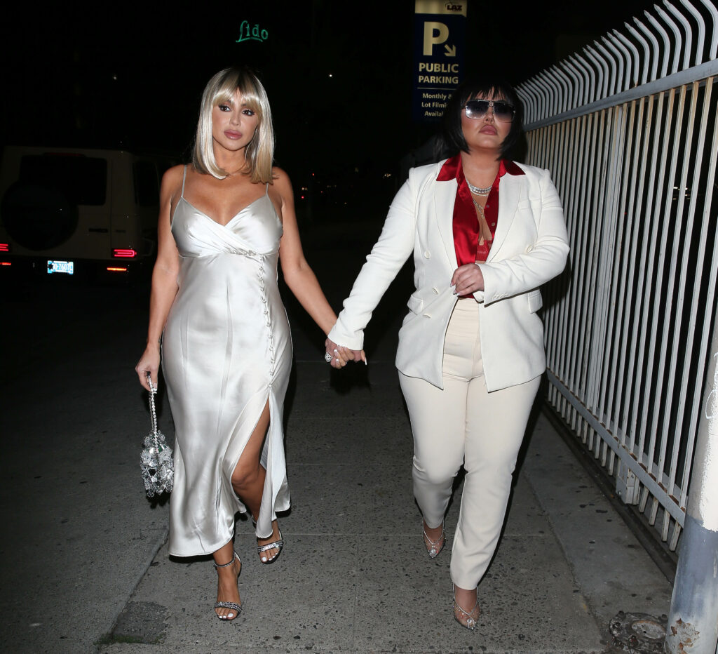 Larsa Pippen stuns as a blonde as she arrives to Singer Drakes Halloween Party in Hollywood