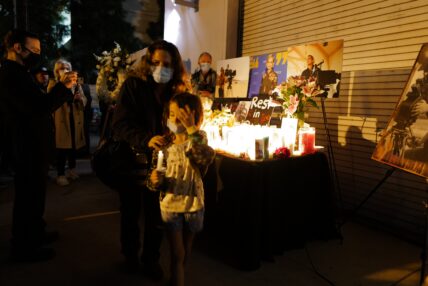 Candlelight vigil in Burbank for Halyna Hutchins who was shot and killed by Alec Baldwin on the set of Rust in New Mexico