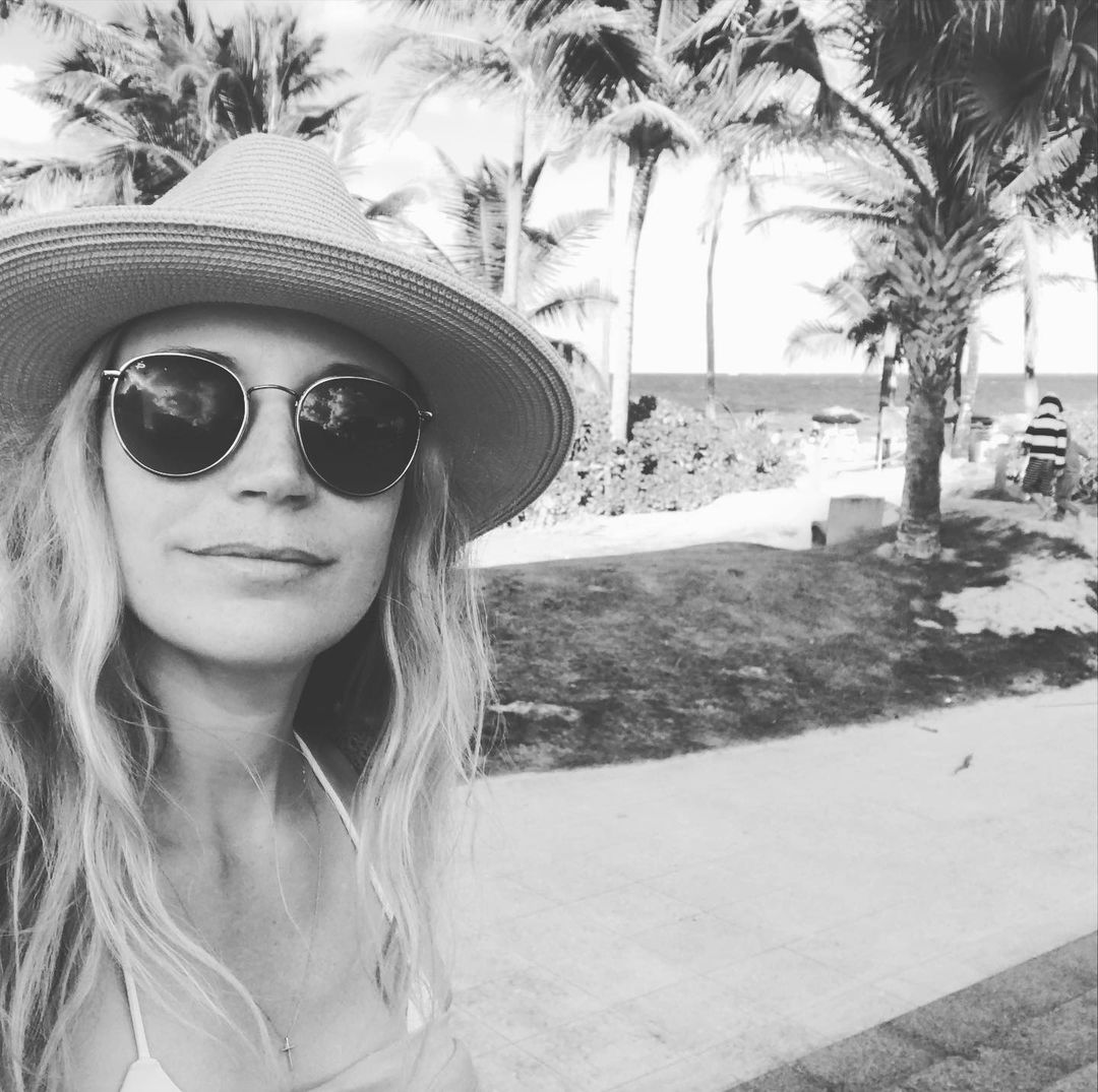 A black and white themed selfie showing Sarah Roemer