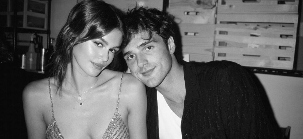 Kaia Gerber and Jacob Elordi smiling