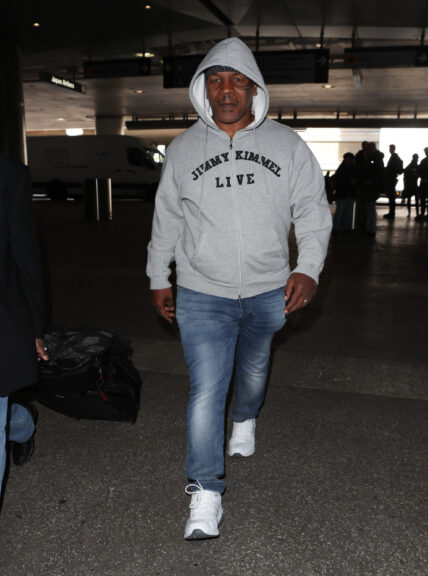 Mike Tyson is seen at LAX in Los Angeles, California.