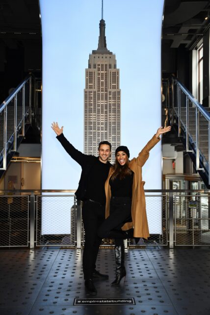 Tayshia Adams and Zac Clark at Empire State Building-NYC