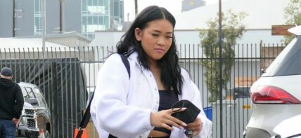 DWTS Sunisa Lee Wears White Terry Cloth Bomber Jacket To Rehearsal