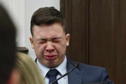 Kyle Rittenhouse crying