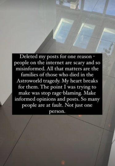 Ireland Baldwin's note on Instagram.