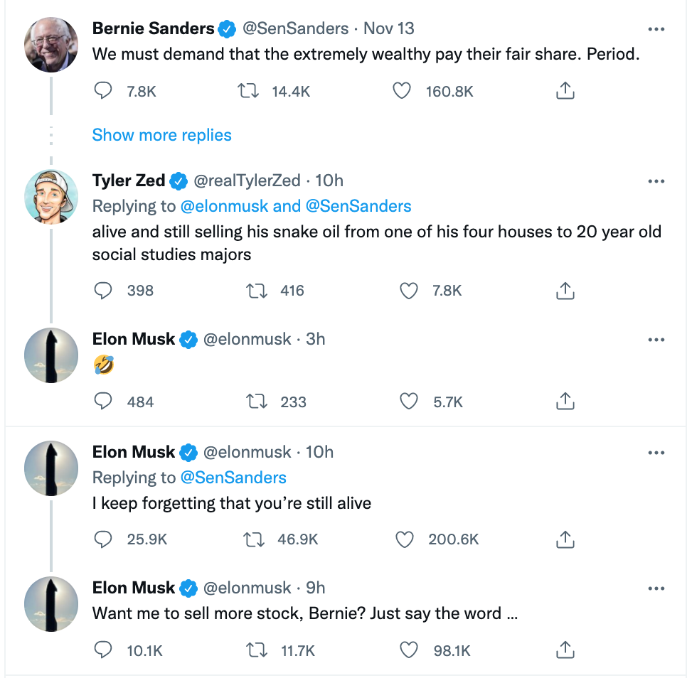 Bernie Sanders tweeting