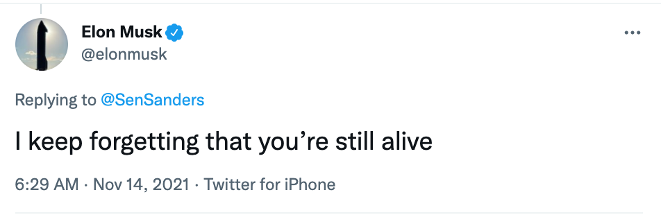 Elon Musk's tweet
