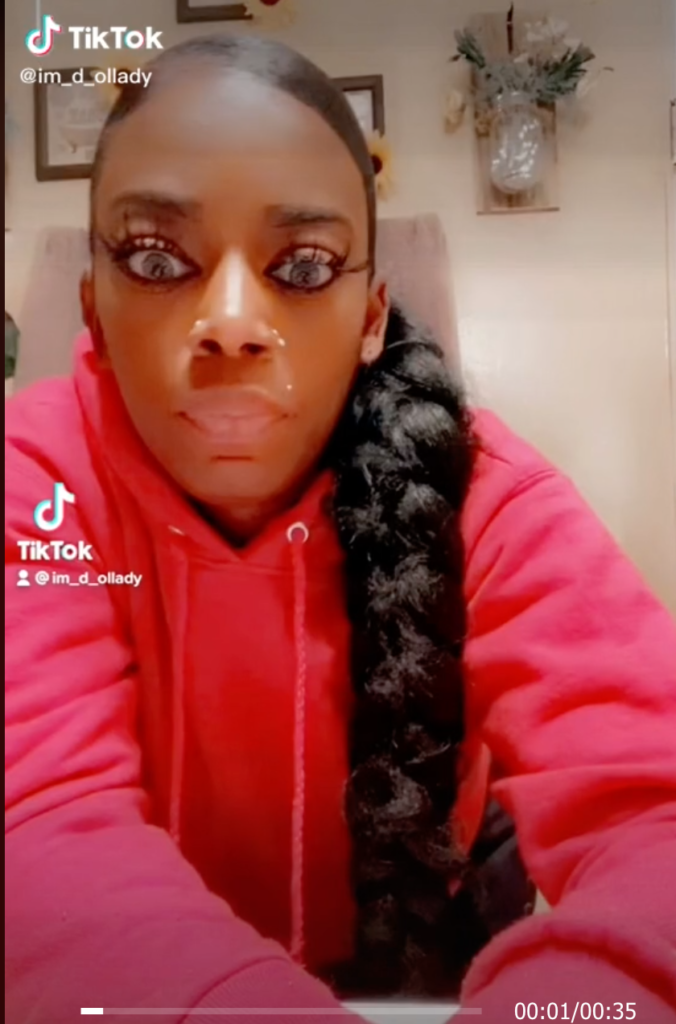 Tessica Brown with gorilla glue in her hair