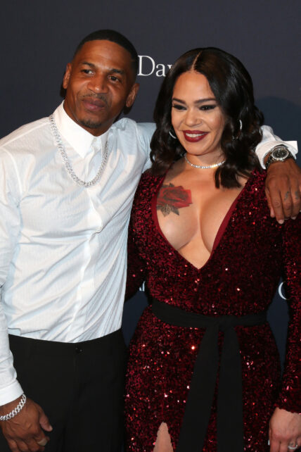 Stevie J & Faith Evans smiling
