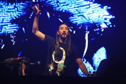 Steve Aoki performing at Brixton Academy