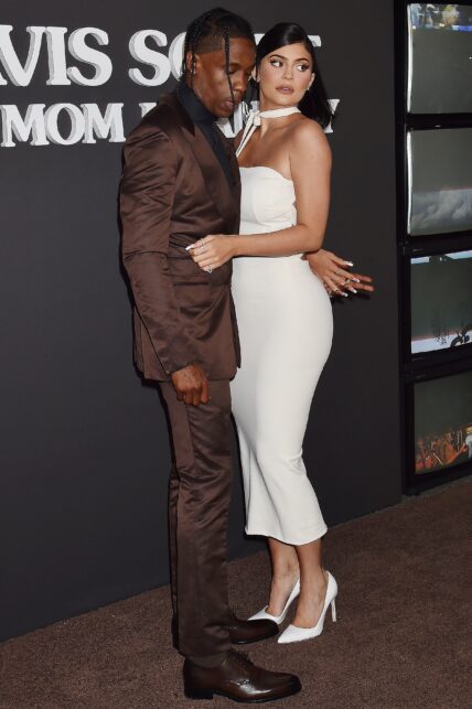 Travis Scott and Kylie Jenner at the Travis Scott Look Mom I Can Fly Premiere