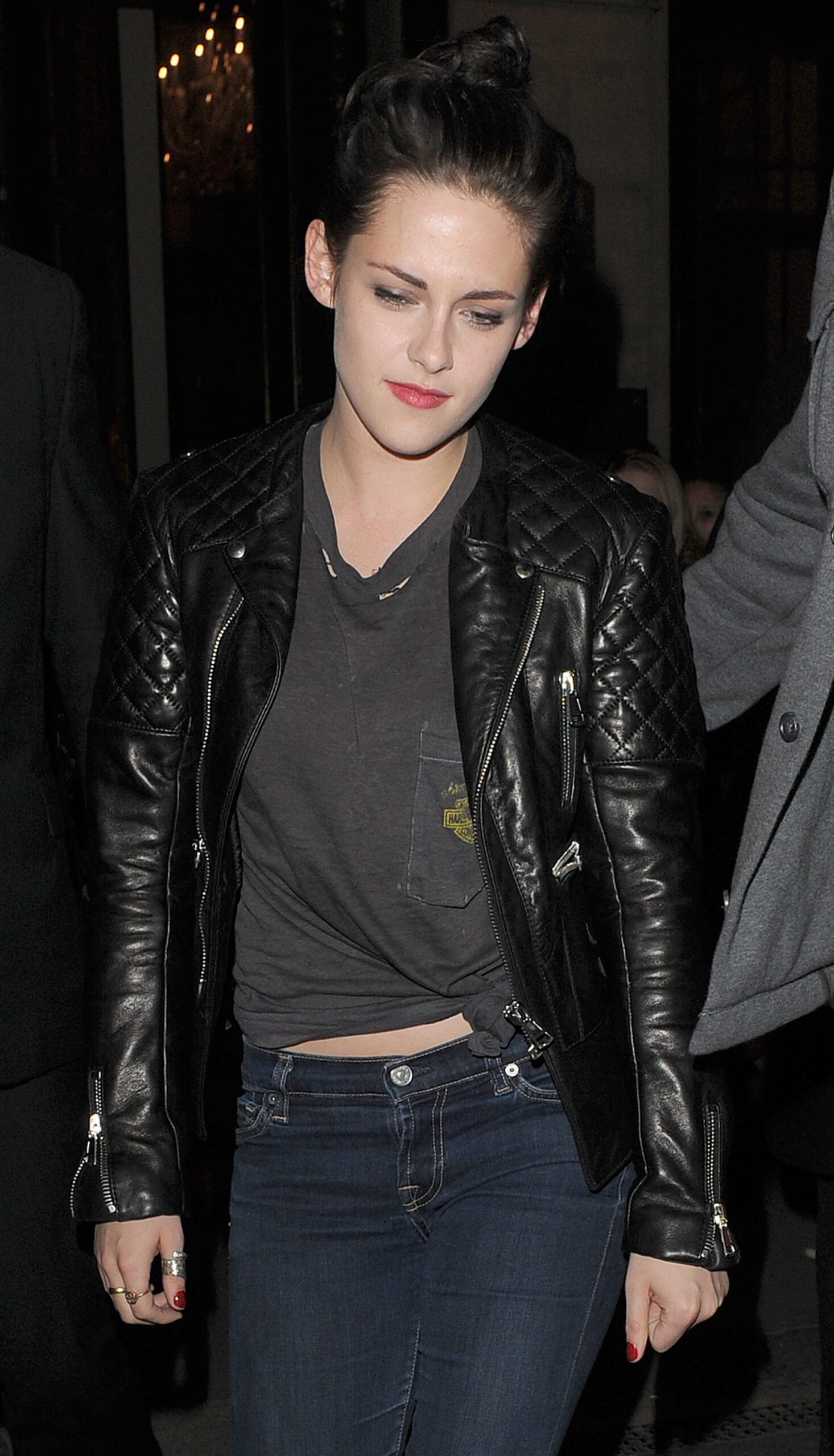 Kristen Stewart and Pharrell Williams seen leaving the Le Meurice Hotel